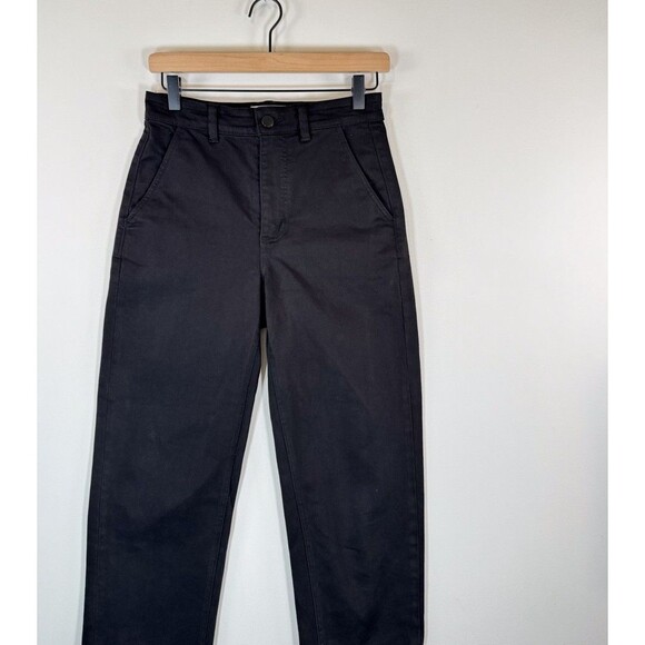 Everlane Womens Pants Black Chino Mid Rise Cropped Straight Short Stretch Size 2 - Picture 4 of 11